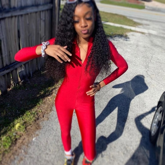 Red jumpsuit - Picture 3 of 3